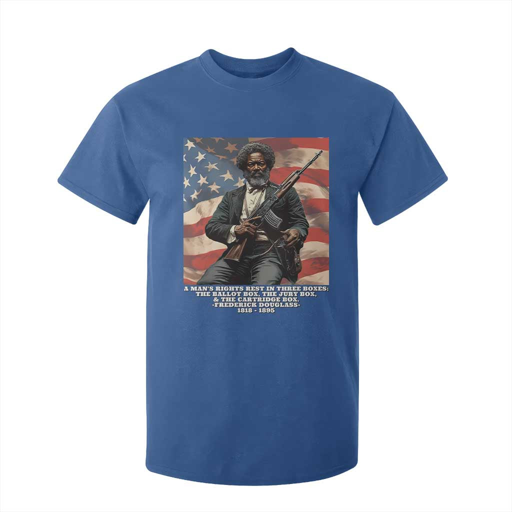 Frederick Douglass T Shirt For Kid A Man's Rights Rest In Three Boxes Vintage American Flag