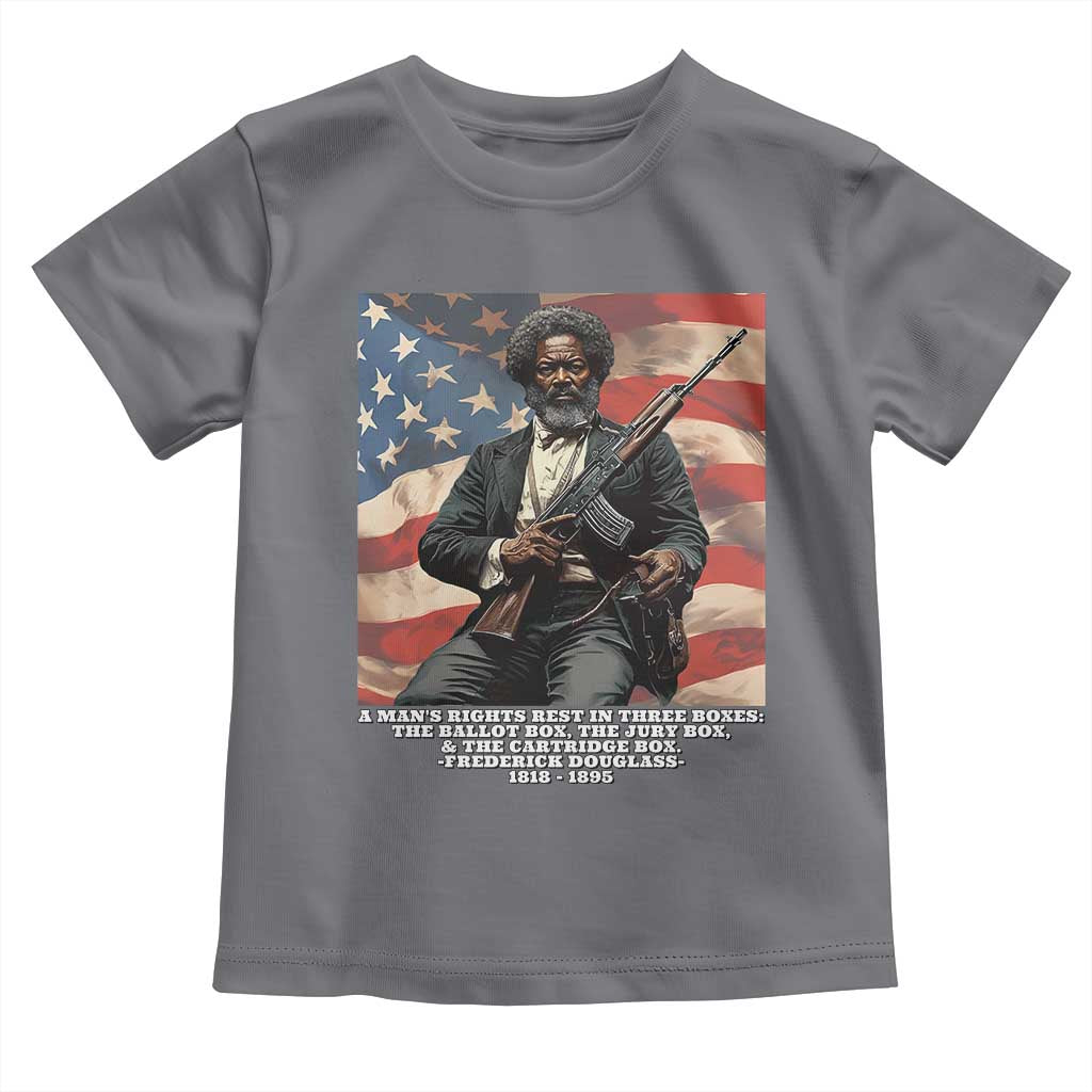 Frederick Douglass Toddler T Shirt A Man's Rights Rest In Three Boxes Vintage American Flag