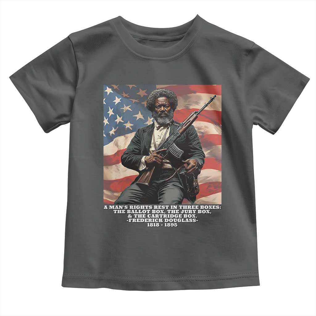 Frederick Douglass Toddler T Shirt A Man's Rights Rest In Three Boxes Vintage American Flag