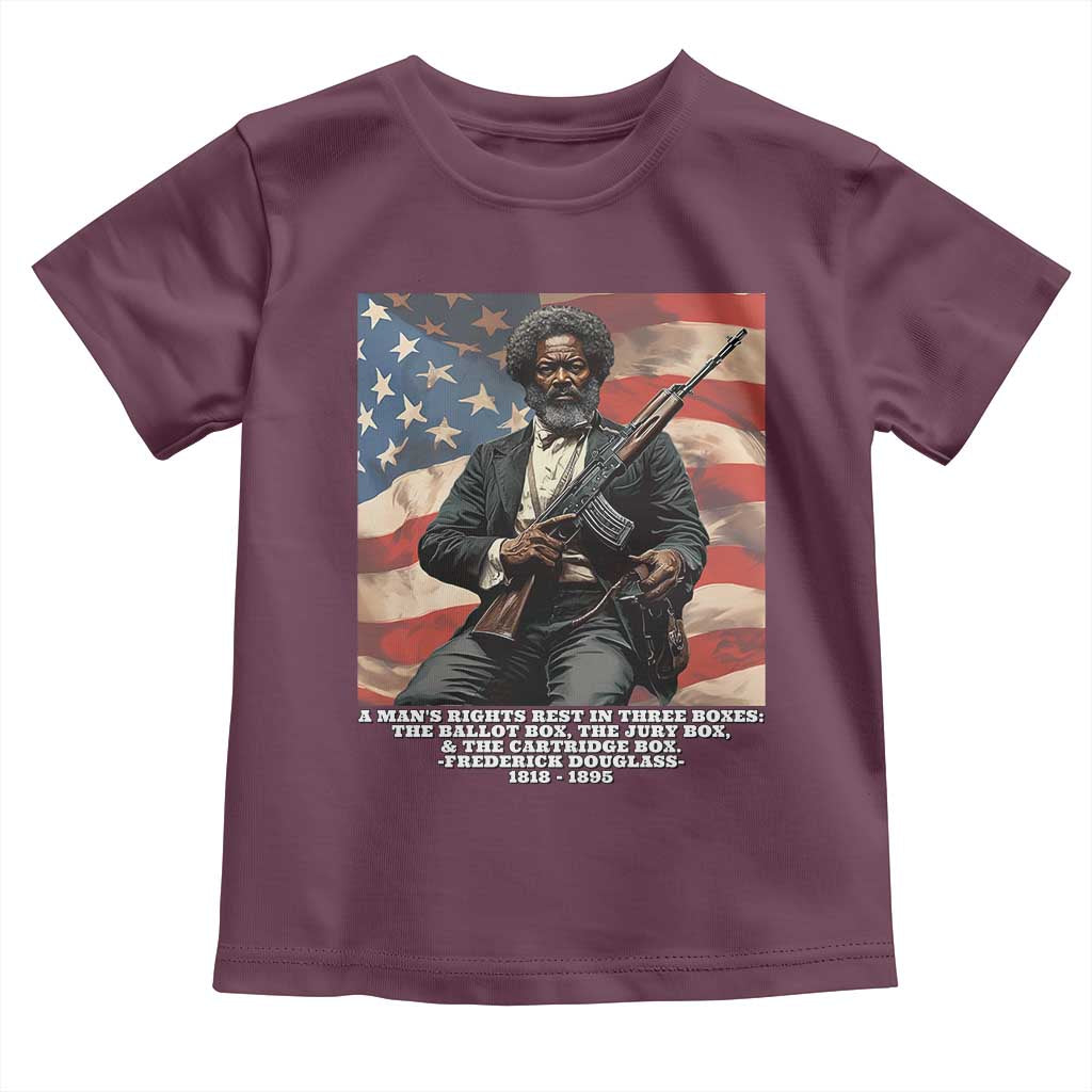 Frederick Douglass Toddler T Shirt A Man's Rights Rest In Three Boxes Vintage American Flag