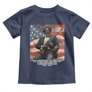 Frederick Douglass Toddler T Shirt A Man's Rights Rest In Three Boxes Vintage American Flag