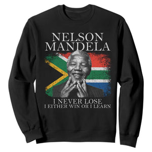 Nelson Mandela Quote Sweatshirt I Never Lose I Either Win Or I Learn Vintage South African Flag