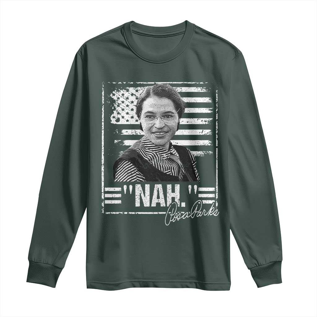 Rosa Parks Nah Quote Long Sleeve Shirt Black Movement Protest American Flag