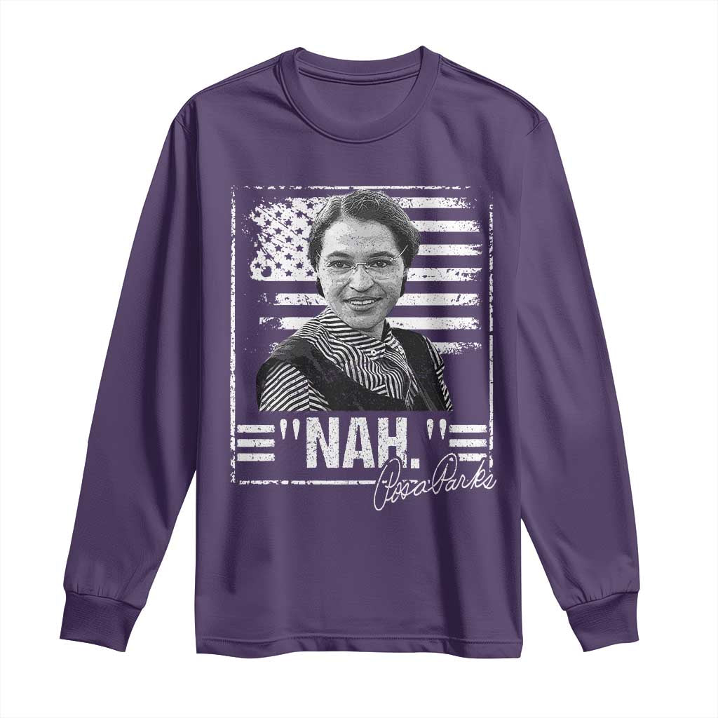 Rosa Parks Nah Quote Long Sleeve Shirt Black Movement Protest American Flag