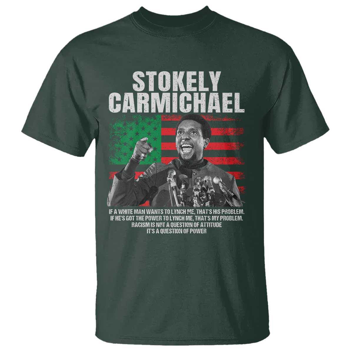 Stokely Carmichael Quote T Shirt Racism Is Not A Question Of Attitude It's A Question Of Power