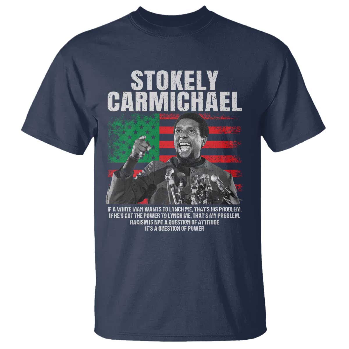 Stokely Carmichael Quote T Shirt Racism Is Not A Question Of Attitude It's A Question Of Power