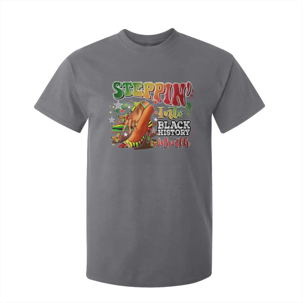 Steppin' Into Black History Month T Shirt For Kid African American Proud Melanin