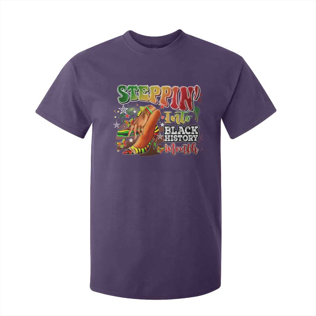 Steppin' Into Black History Month T Shirt For Kid African American Proud Melanin