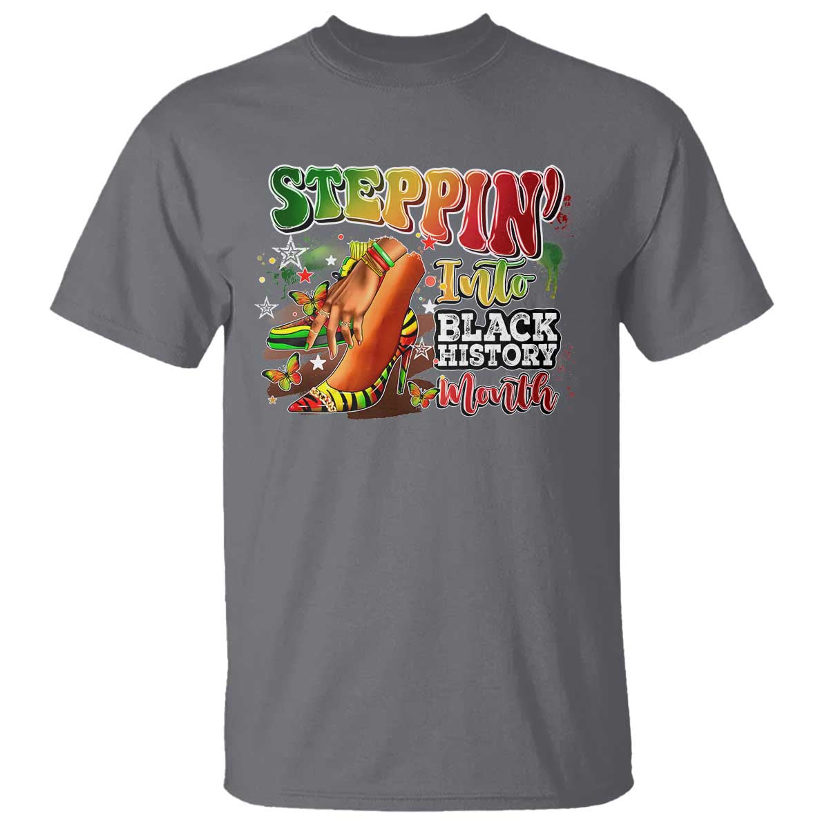Steppin' Into Black History Month T Shirt African American Proud Melanin