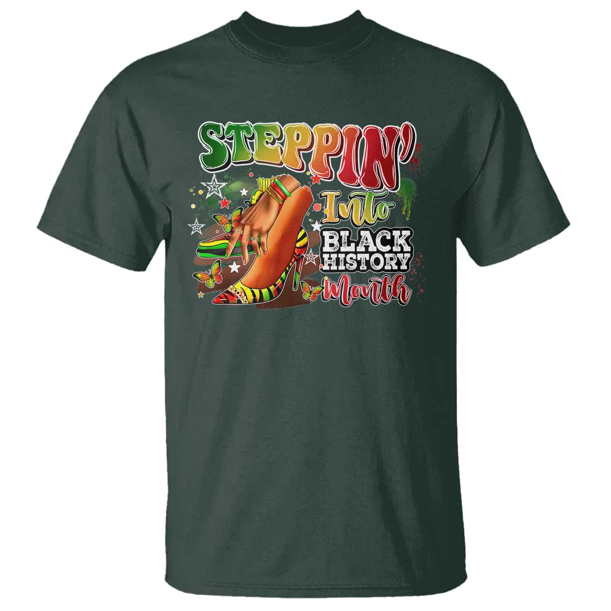 Steppin' Into Black History Month T Shirt African American Proud Melanin