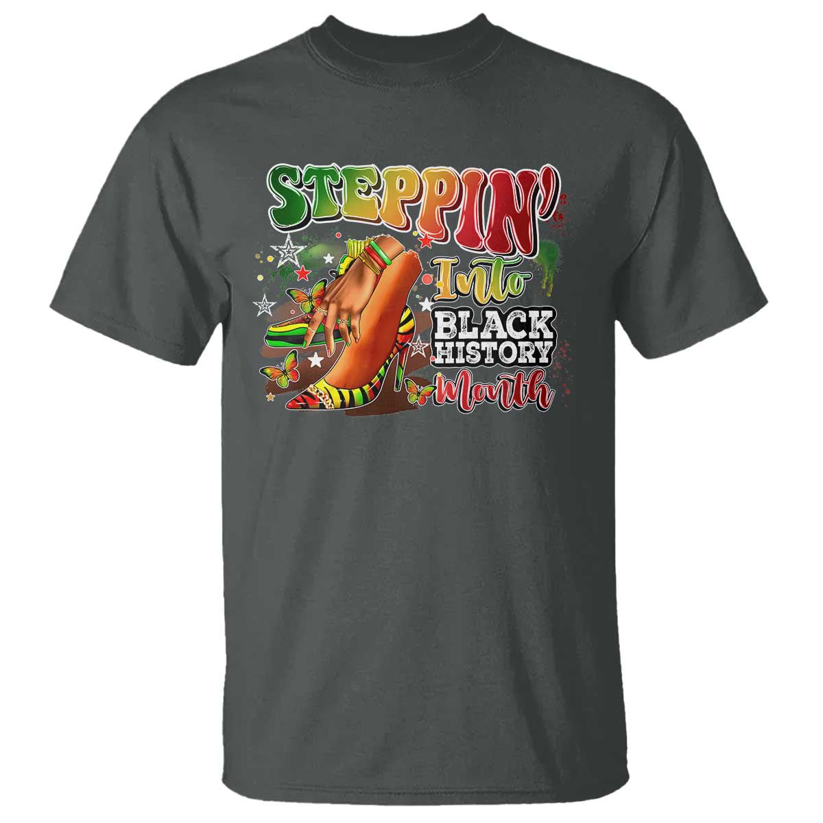Steppin' Into Black History Month T Shirt African American Proud Melanin