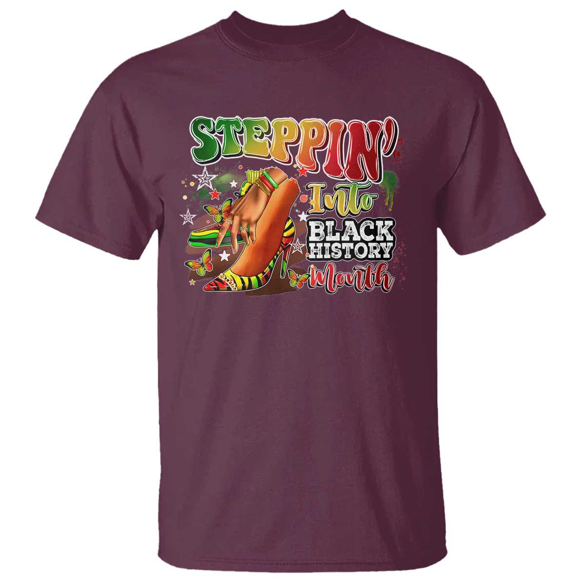 Steppin' Into Black History Month T Shirt African American Proud Melanin
