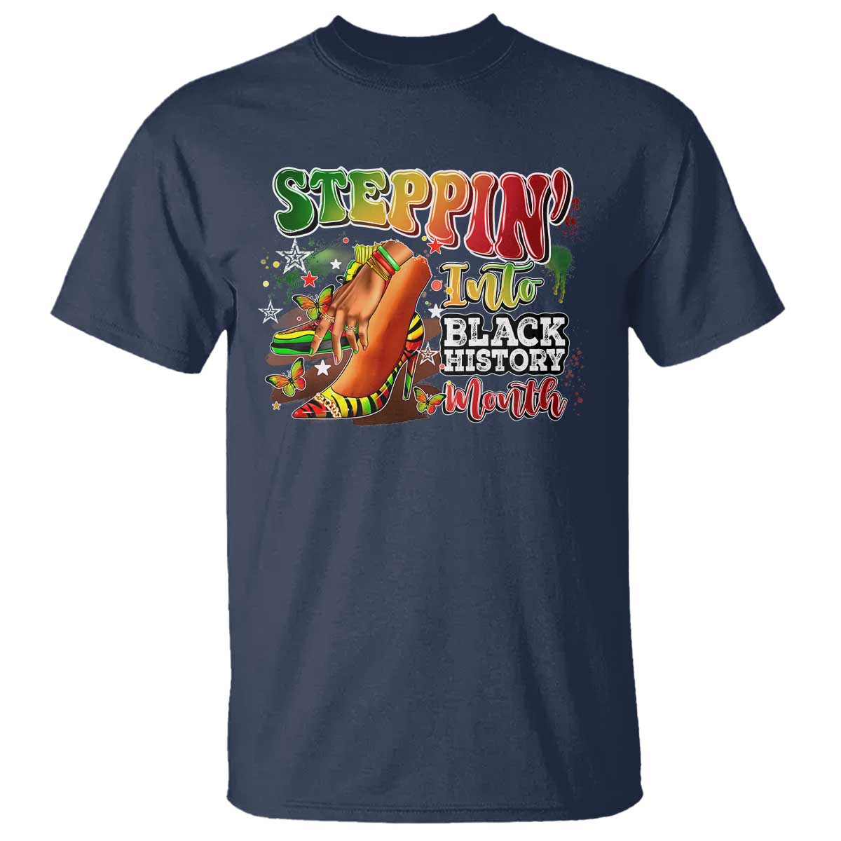 Steppin' Into Black History Month T Shirt African American Proud Melanin