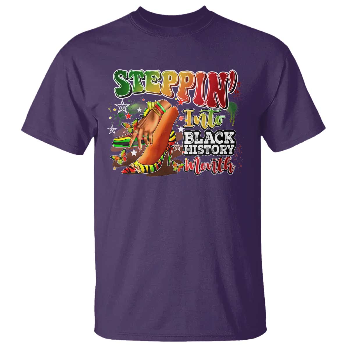 Steppin' Into Black History Month T Shirt African American Proud Melanin