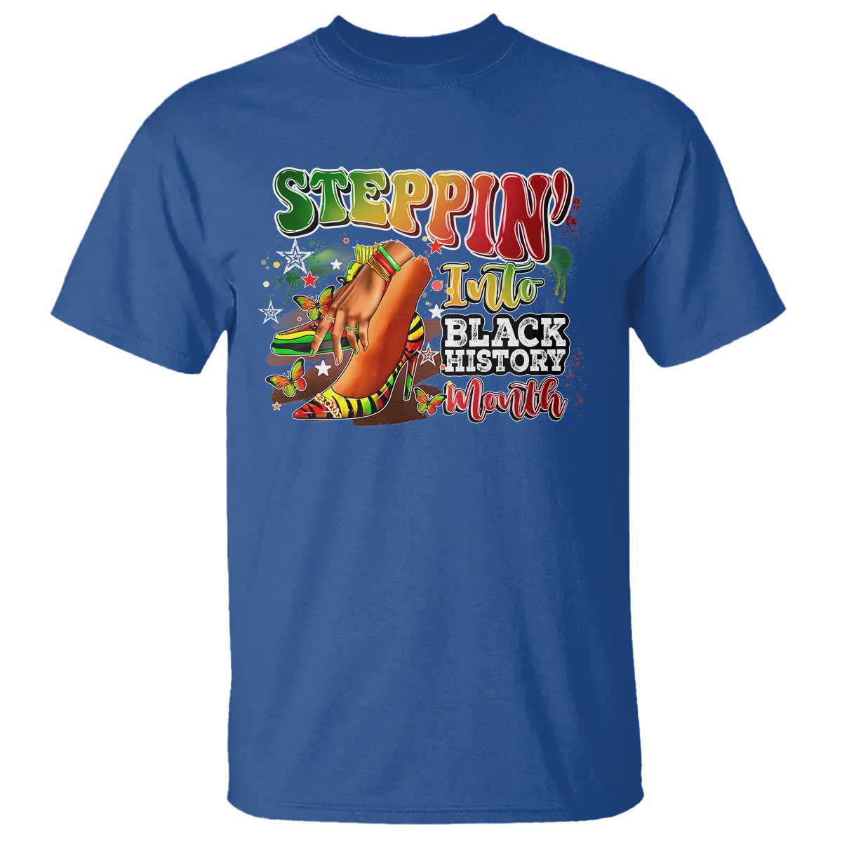 Steppin' Into Black History Month T Shirt African American Proud Melanin