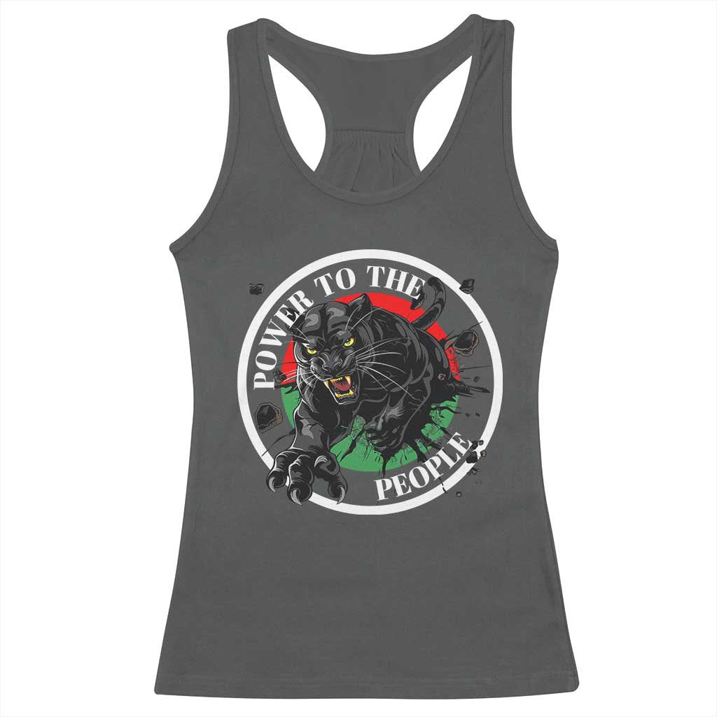 Power To The People Black Panther Party Racerback Tank Top Proud Black History Month