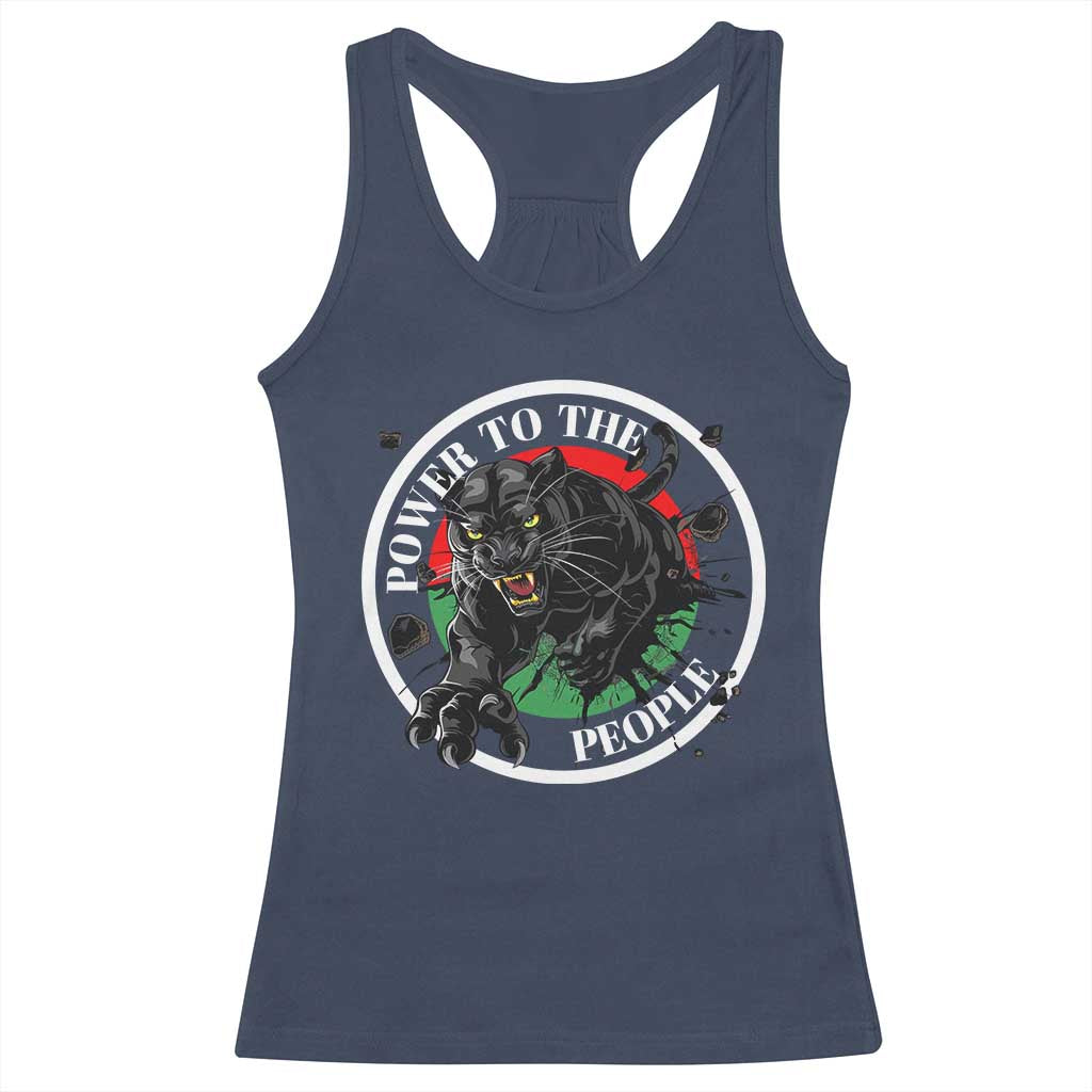 Power To The People Black Panther Party Racerback Tank Top Proud Black History Month