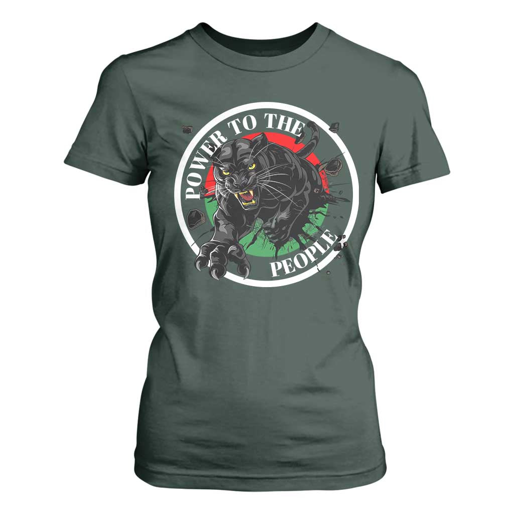 Power To The People Black Panther Party T Shirt For Women Proud Black History Month