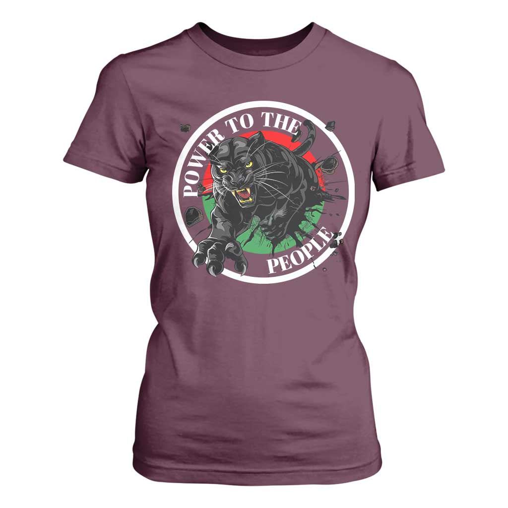 Power To The People Black Panther Party T Shirt For Women Proud Black History Month