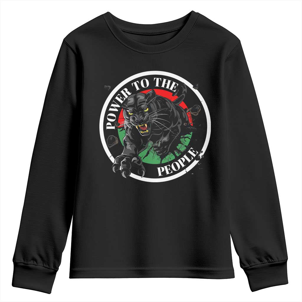 Power To The People Black Panther Party Youth Sweatshirt Proud Black History Month