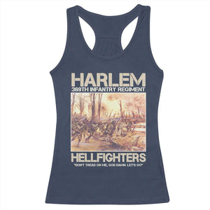 Harlem Hellfighters Racerback Tank Top 369th Infantry Regiment Don't Tread On Me God Damn Let's Go Black History Month
