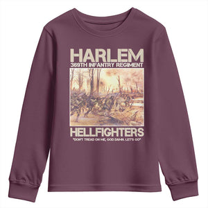 Harlem Hellfighters Youth Sweatshirt 369th Infantry Regiment Don't Tread On Me God Damn Let's Go Black History Month