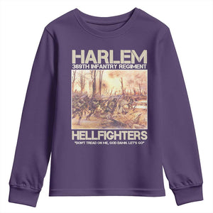 Harlem Hellfighters Youth Sweatshirt 369th Infantry Regiment Don't Tread On Me God Damn Let's Go Black History Month