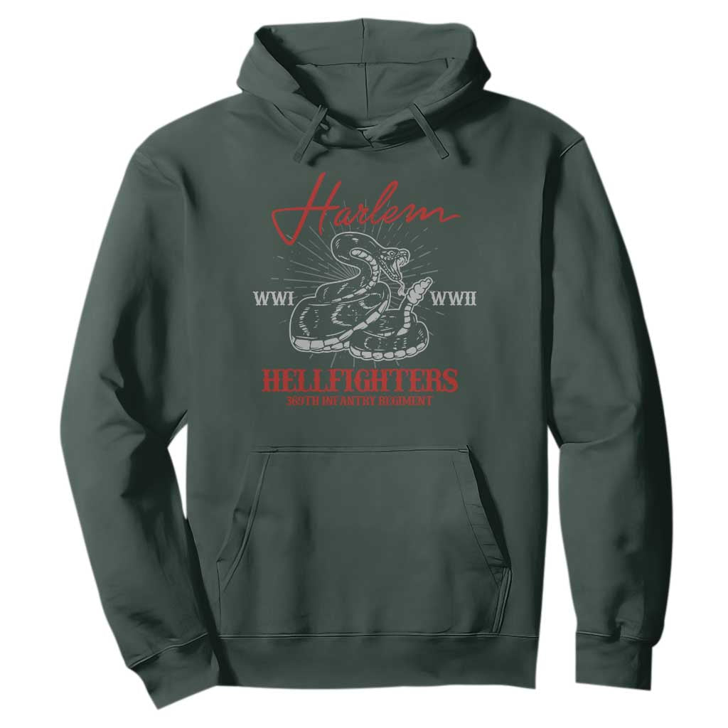 Harlem Hellfighters Hoodie 369th Infantry Regiment Snake Black History Month