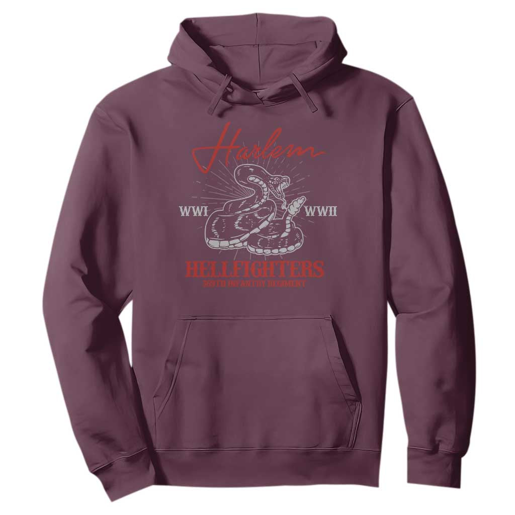 Harlem Hellfighters Hoodie 369th Infantry Regiment Snake Black History Month