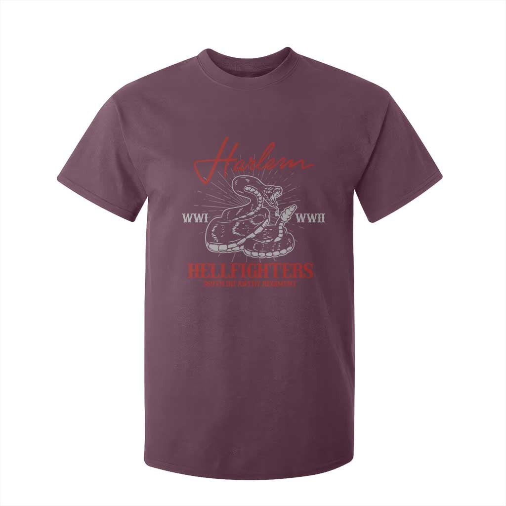 Harlem Hellfighters T Shirt For Kid 369th Infantry Regiment Snake Black History Month