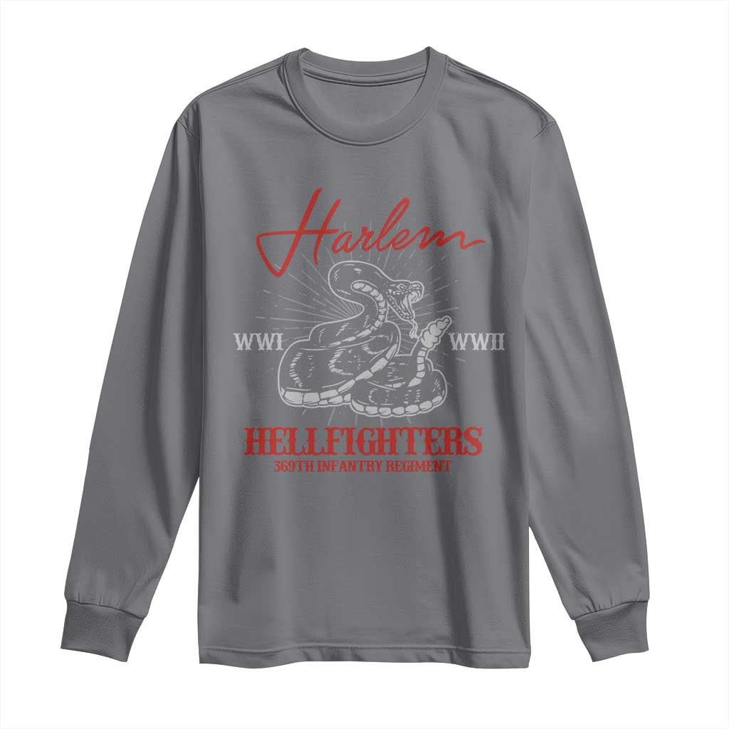 Harlem Hellfighters Long Sleeve Shirt 369th Infantry Regiment Snake Black History Month