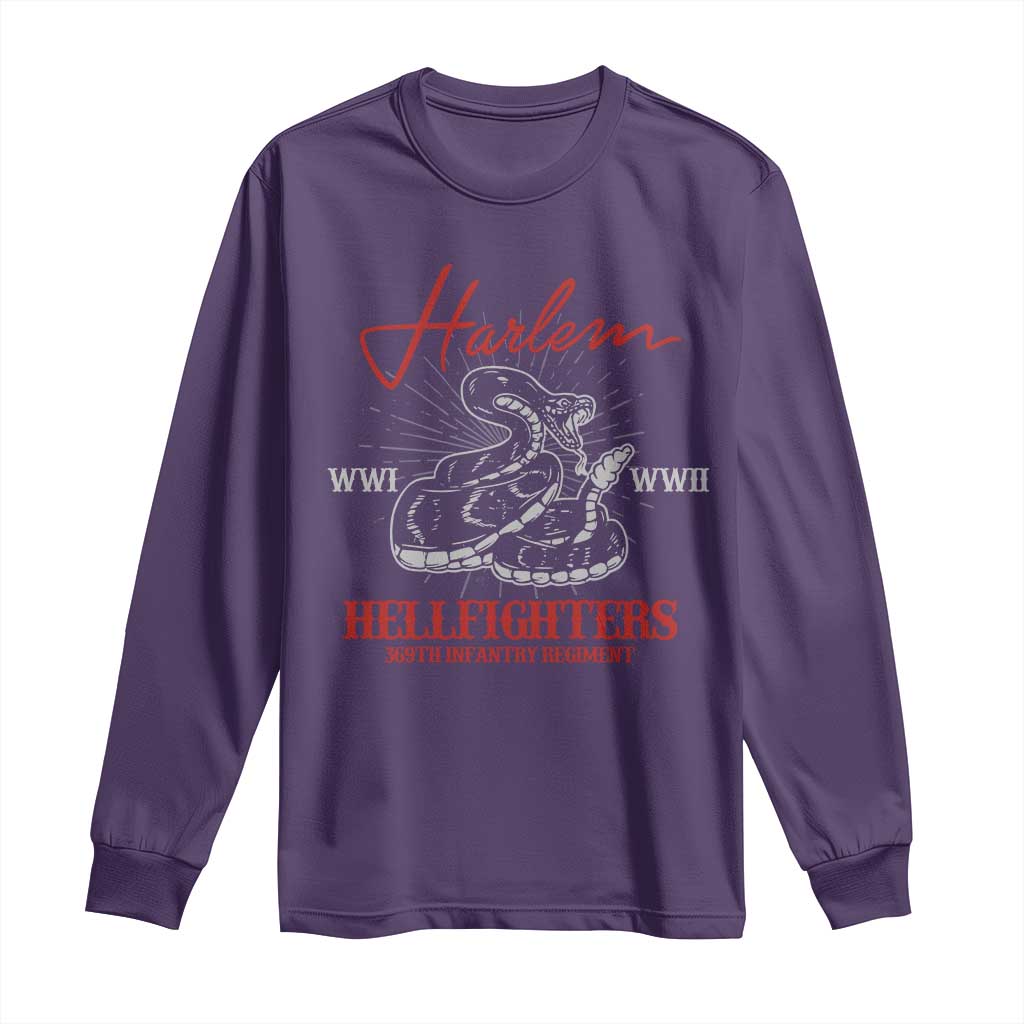 Harlem Hellfighters Long Sleeve Shirt 369th Infantry Regiment Snake Black History Month
