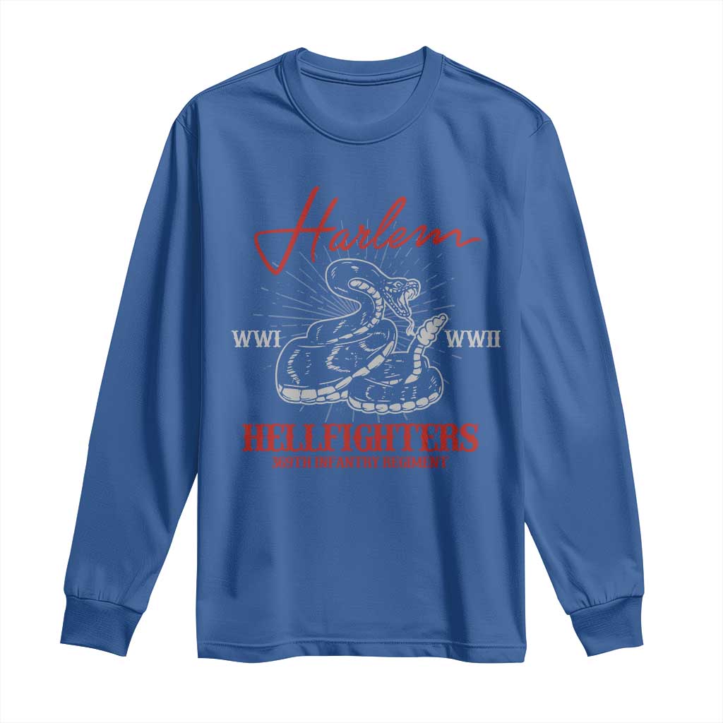 Harlem Hellfighters Long Sleeve Shirt 369th Infantry Regiment Snake Black History Month
