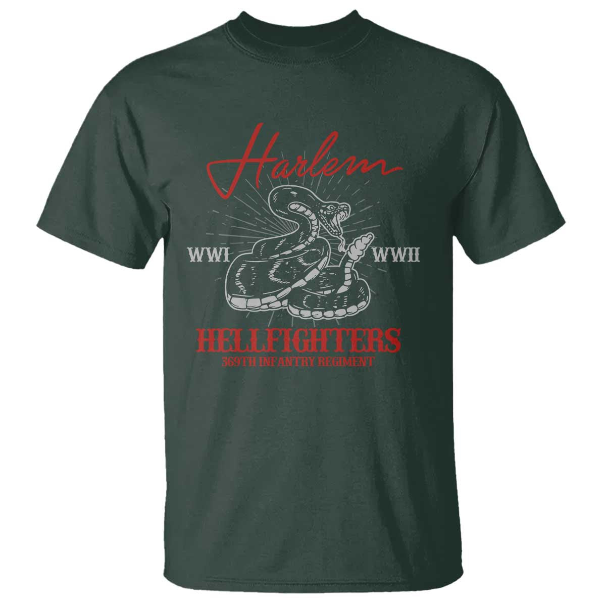 Harlem Hellfighters T Shirt 369th Infantry Regiment Snake Black History Month