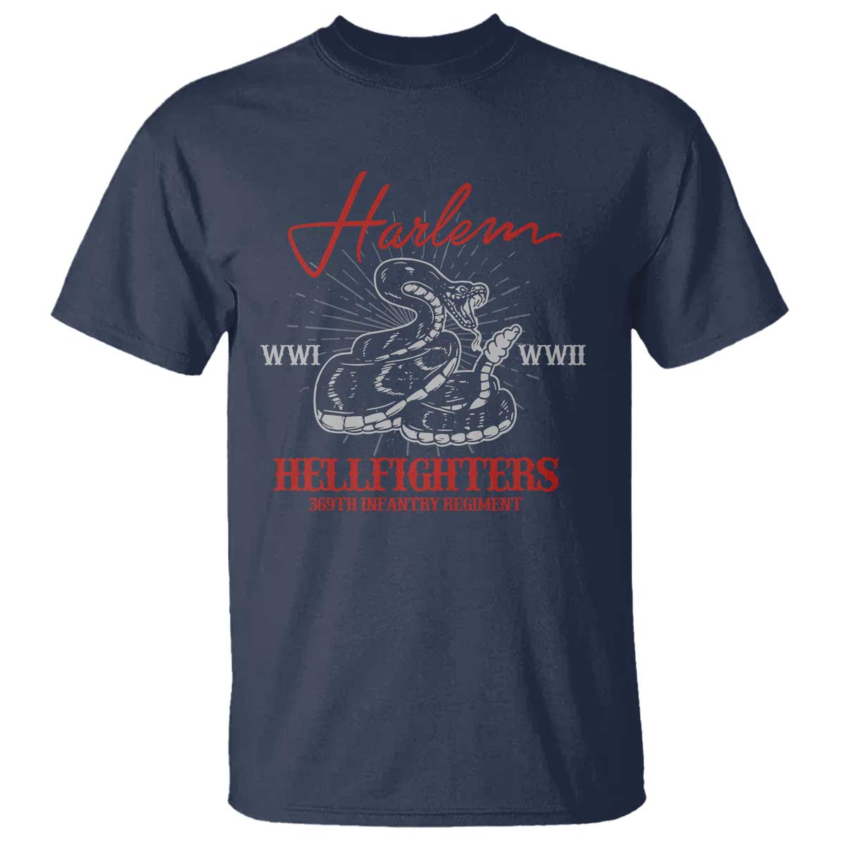 Harlem Hellfighters T Shirt 369th Infantry Regiment Snake Black History Month