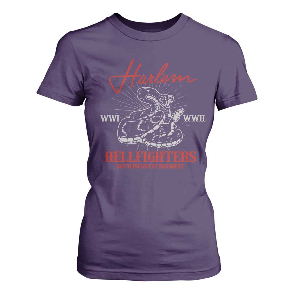 Harlem Hellfighters T Shirt For Women 369th Infantry Regiment Snake Black History Month