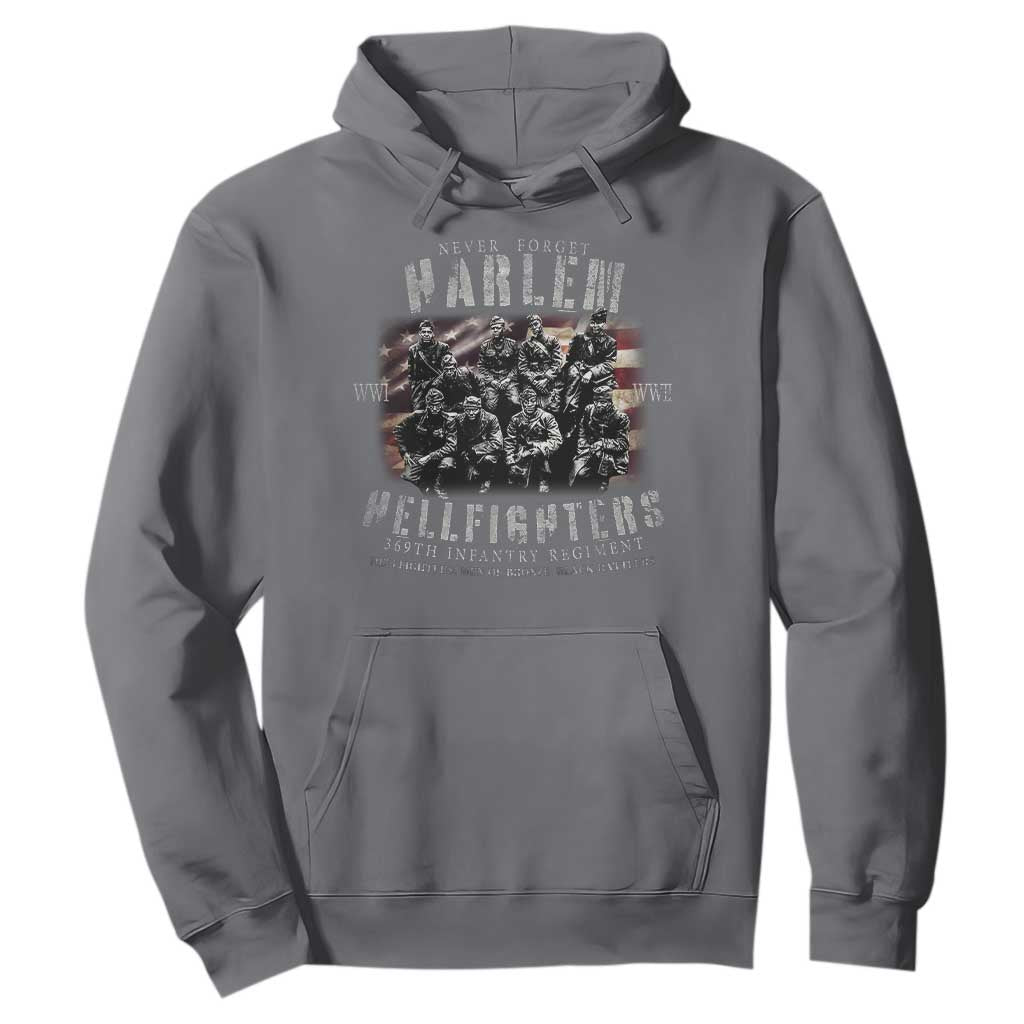 Never Forget Harlem Hellfighters Hoodie Vintage USA Flag
