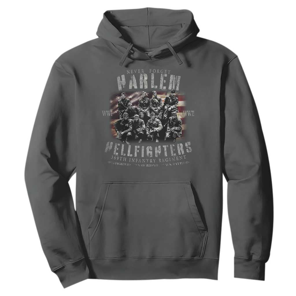 Never Forget Harlem Hellfighters Hoodie Vintage USA Flag