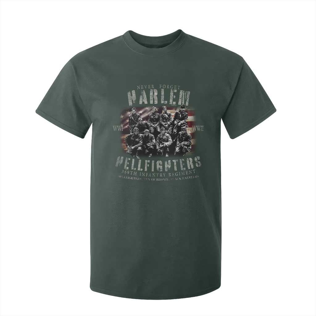 Never Forget Harlem Hellfighters T Shirt For Kid Vintage USA Flag