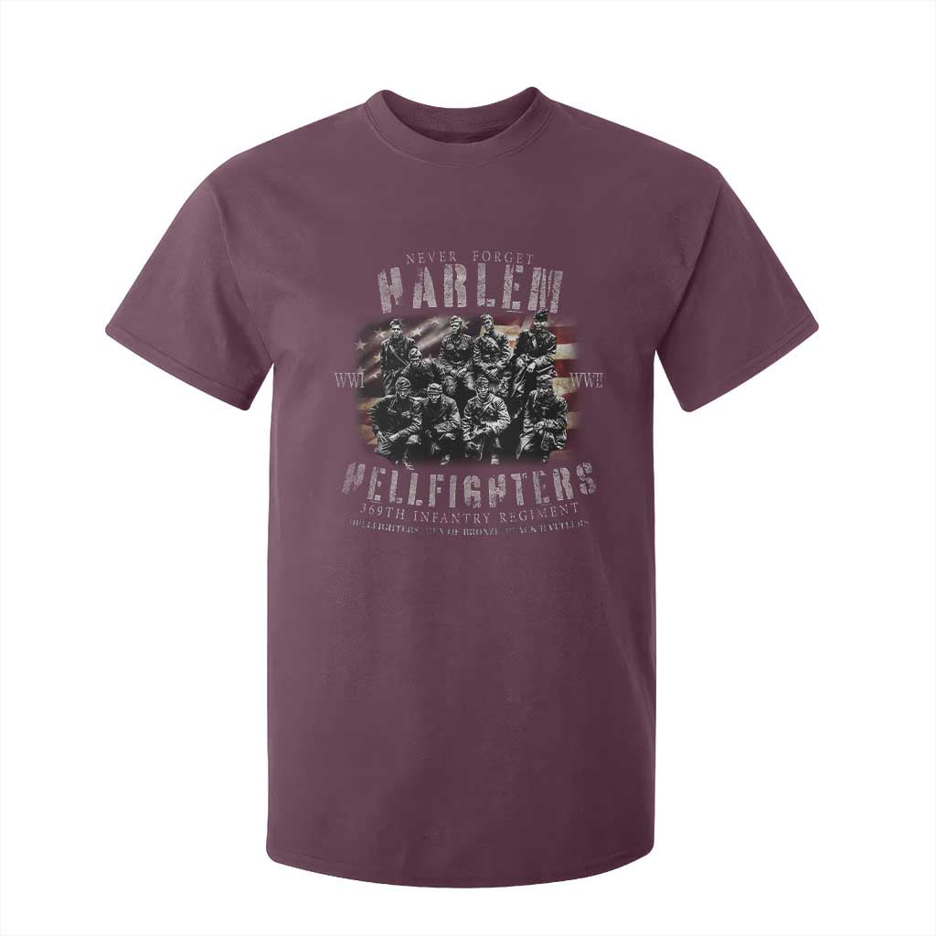 Never Forget Harlem Hellfighters T Shirt For Kid Vintage USA Flag