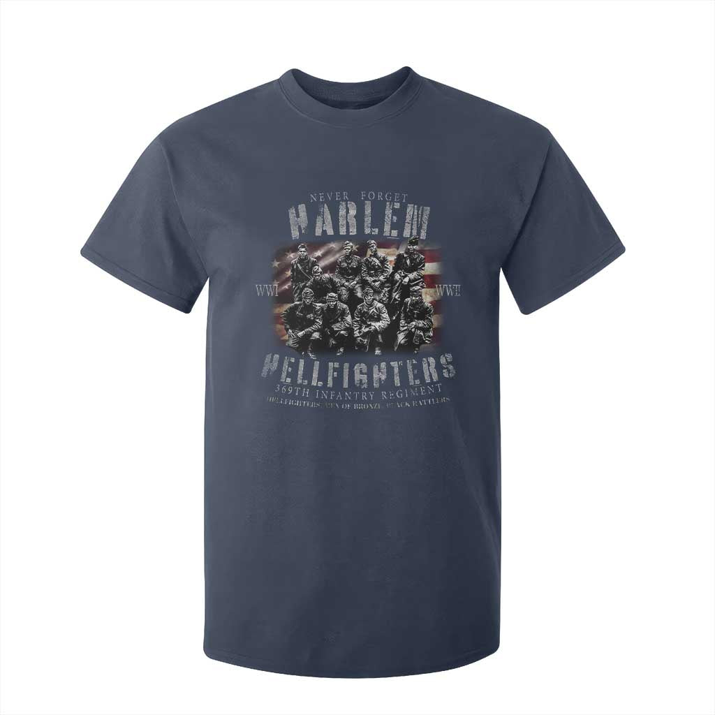Never Forget Harlem Hellfighters T Shirt For Kid Vintage USA Flag
