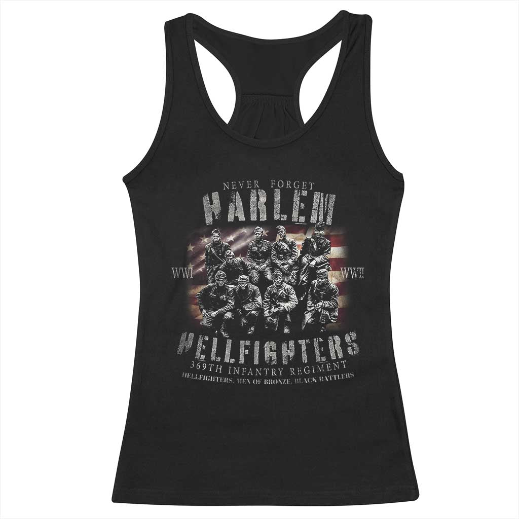 Never Forget Harlem Hellfighters Racerback Tank Top Vintage USA Flag