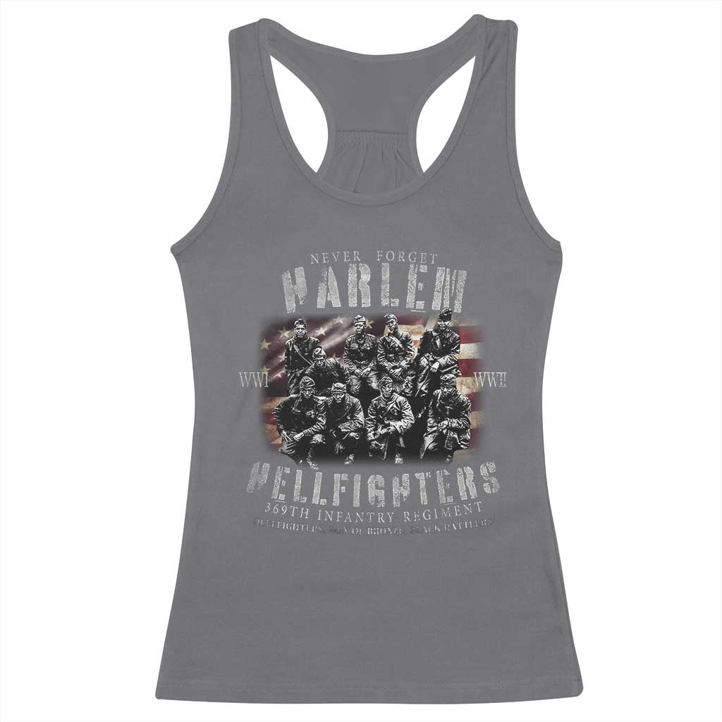 Never Forget Harlem Hellfighters Racerback Tank Top Vintage USA Flag