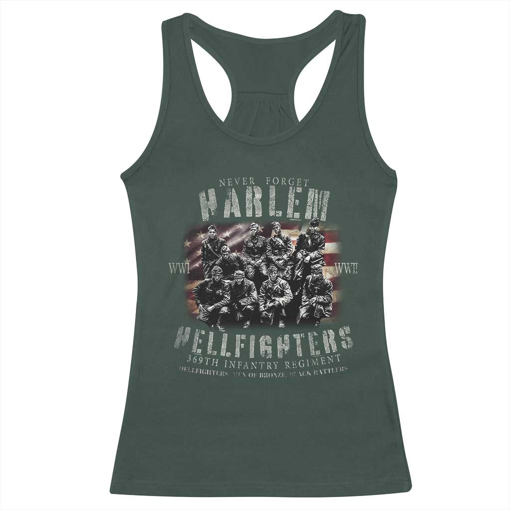 Never Forget Harlem Hellfighters Racerback Tank Top Vintage USA Flag
