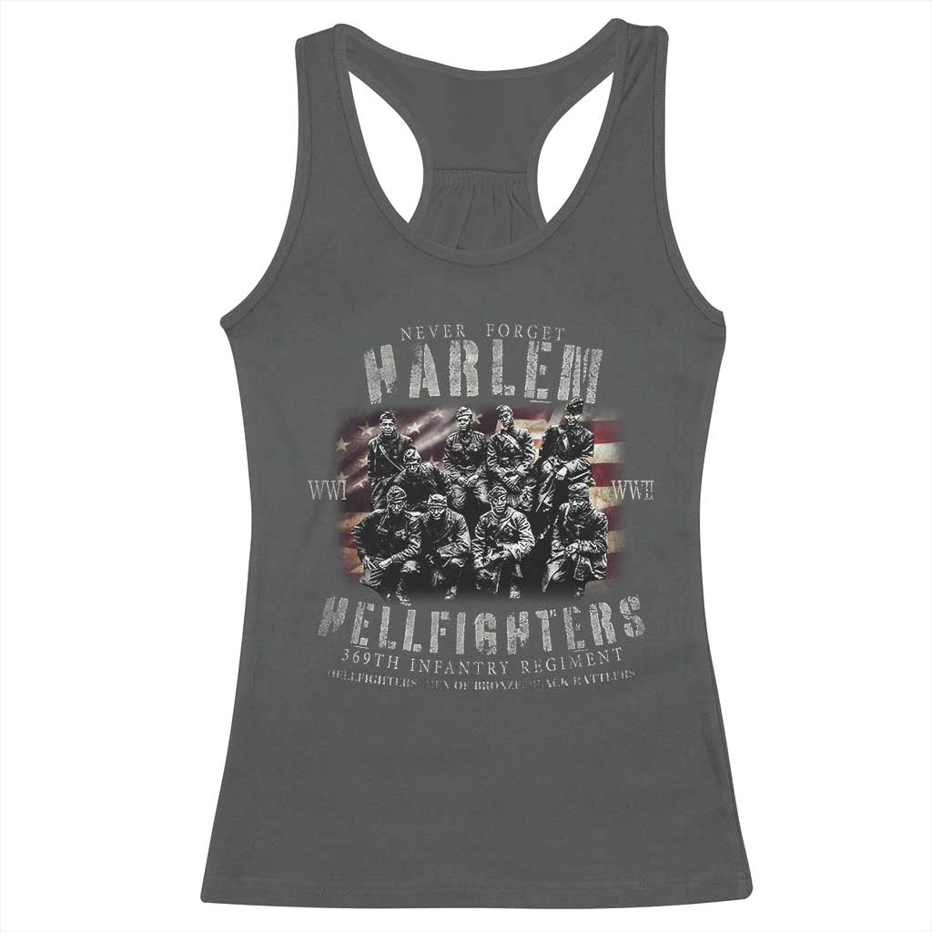 Never Forget Harlem Hellfighters Racerback Tank Top Vintage USA Flag