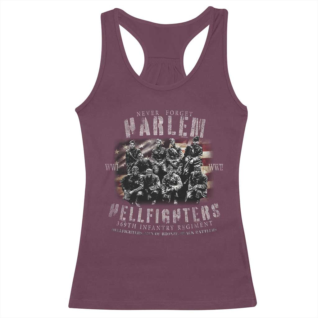 Never Forget Harlem Hellfighters Racerback Tank Top Vintage USA Flag