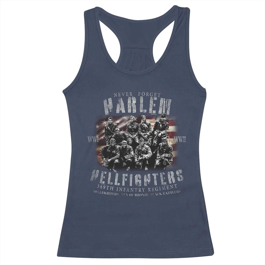 Never Forget Harlem Hellfighters Racerback Tank Top Vintage USA Flag