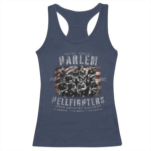 Never Forget Harlem Hellfighters Racerback Tank Top Vintage USA Flag