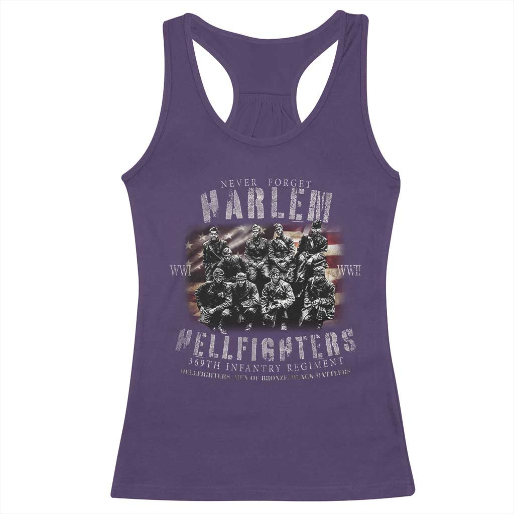 Never Forget Harlem Hellfighters Racerback Tank Top Vintage USA Flag