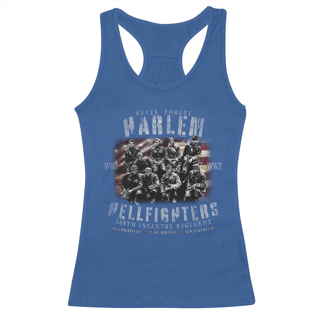 Never Forget Harlem Hellfighters Racerback Tank Top Vintage USA Flag